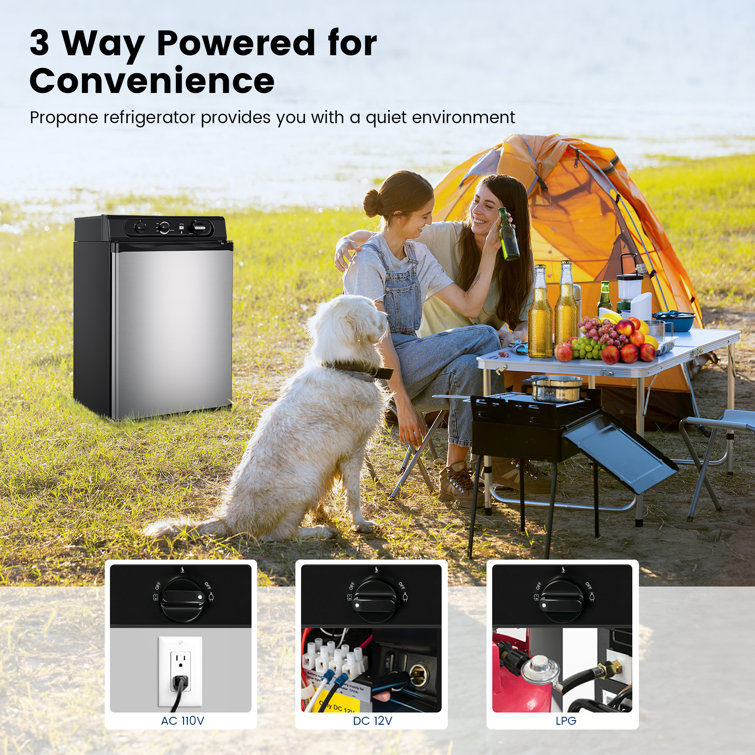 Propane refrigerator deals camping